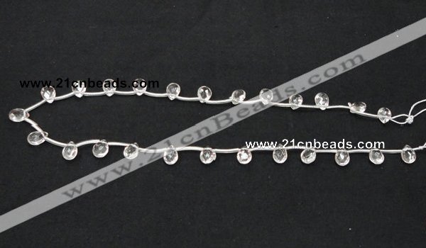 CCC229 6*9mm briolette grade AB natural white crystal beads wholesale
