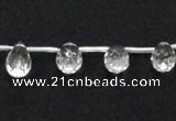 CCC231 8*12mm faceted teardrop grade AB natural white crystal beads