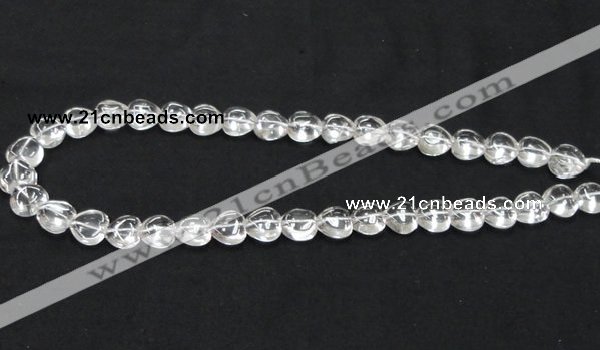 CCC236 10*10mm heart grade AB natural white crystal beads wholesale