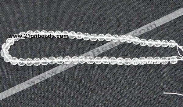 CCC252 15.5 inches 8mm faceted round grade A natural white crystal beads