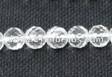 CCC253 15.5 inches 10mm faceted round grade A natural white crystal beads