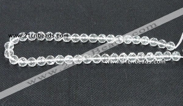 CCC253 15.5 inches 10mm faceted round grade A natural white crystal beads