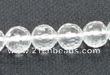 CCC254 15.5 inches 12mm faceted round grade A natural white crystal beads