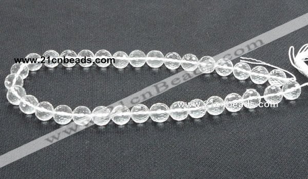 CCC254 15.5 inches 12mm faceted round grade A natural white crystal beads