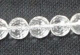 CCC255 15.5 inches 14mm faceted round grade A natural white crystal beads