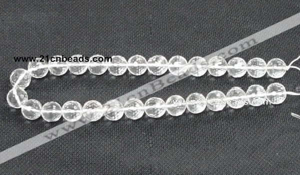 CCC255 15.5 inches 14mm faceted round grade A natural white crystal beads