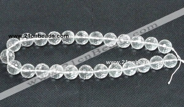 CCC256 15.5 inches 16mm faceted round grade A natural white crystal beads