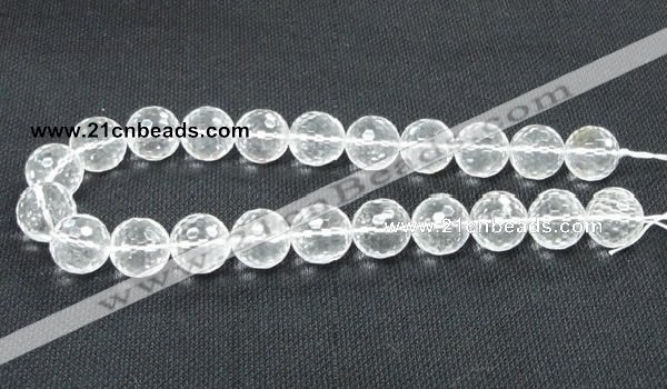 CCC257 15.5 inches 18mm faceted round grade A natural white crystal beads