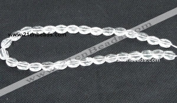 CCC262 15.5 inches 10*14mm faceted rice grade A natural white crystal beads