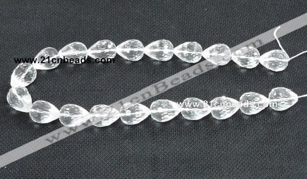 CCC263 15*20mm faceted teardrop grade A natural white crystal beads