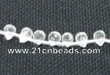 CCC264 5*7mm faceted teardrop grade A natural white crystal beads