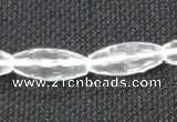 CCC267 8*20mm faceted rice grade A natural white crystal beads