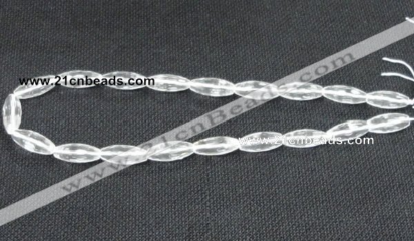 CCC267 8*20mm faceted rice grade A natural white crystal beads
