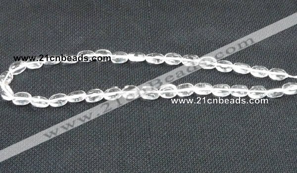 CCC269 15 inches 8*16mm oval grade A natural white crystal beads