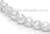 CCC39 15.5 inches 4mm round crackle white crystal beads Wholesale