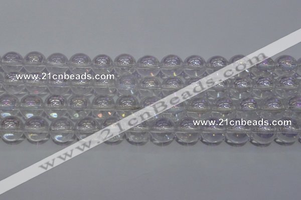 CCC402 15.5 inches 8mm round AB-color white crystal beads