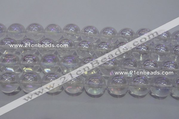 CCC405 15.5 inches 14mm round AB-color white crystal beads