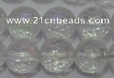 CCC412 15.5 inches 8mm faceted round AB-color white crystal beads