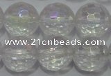 CCC413 15.5 inches 10mm faceted round AB-color white crystal beads