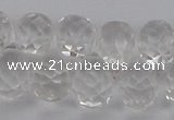 CCC500 15.5 inches 8*12mm faceted teardrop white crystal beads