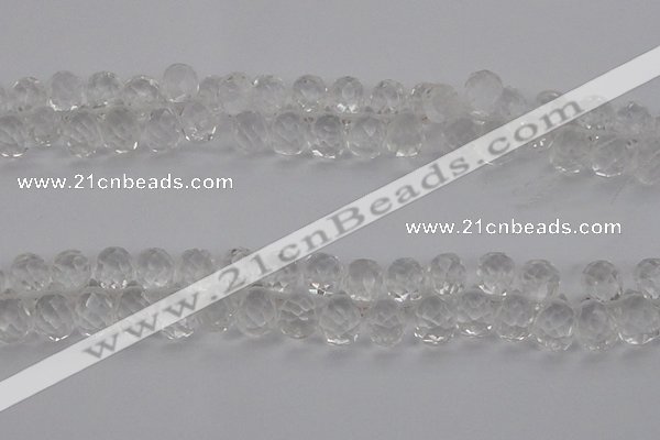 CCC500 15.5 inches 8*12mm faceted teardrop white crystal beads