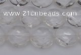 CCC502 15.5 inches 8mm faceted coin natural white crystal beads