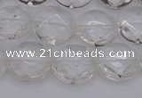 CCC503 15.5 inches 10mm faceted coin natural white crystal beads