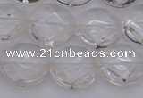 CCC505 15.5 inches 14mm faceted coin natural white crystal beads