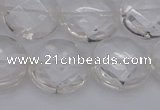 CCC508 15.5 inches 20mm faceted coin natural white crystal beads