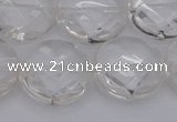 CCC509 15.5 inches 22mm faceted coin natural white crystal beads