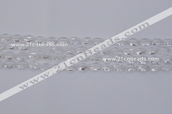 CCC512 15.5 inches 8*12mm faceted oval natural white crystal beads