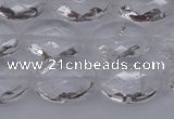 CCC515 15.5 inches 13*18mm faceted oval natural white crystal beads