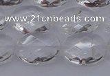 CCC516 15.5 inches 15*20mm faceted oval natural white crystal beads