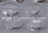 CCC517 15.5 inches 18*25mm faceted oval natural white crystal beads