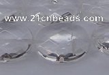 CCC518 15.5 inches 20*30mm faceted oval natural white crystal beads