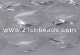 CCC520 15.5 inches 15*20mm twisted & faceted oval white crystal beads