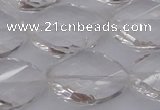 CCC526 15.5 inches 18*25mm twisted & faceted teardrop white crystal beads