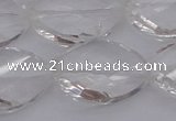 CCC527 15.5 inches 20*30mm twisted & faceted teardrop white crystal beads