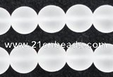 CCC604 15.5 inches 12mm round matte natural white crystal beads