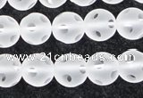 CCC608 15.5 inches 10mm faceted round matte natural white crystal beads