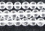 CCC611 15.5 inches 6mm faceted round matte natural white crystal beads