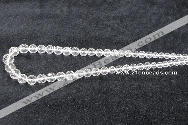 CCC617 15.5 inches 6mm - 12mm faceted round natural white crystal beads