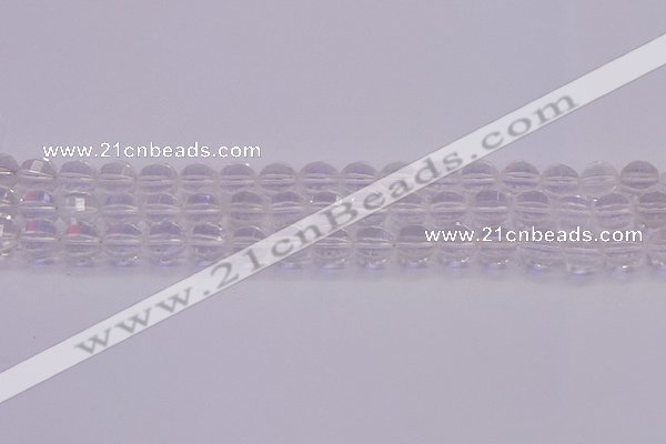 CCC621 15.5 inches 6mm faceted round natural white crystal beads