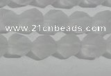 CCC626 15.5 inches 6mm faceted nuggets matte white crystal beads