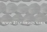 CCC627 15.5 inches 8mm faceted nuggets matte white crystal beads