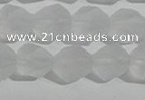 CCC628 15.5 inches 10mm faceted nuggets matte white crystal beads