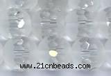 CCC641 15 inches 8mm faceted round white crystal beads