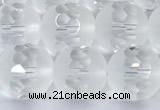 CCC642 15 inches 10mm faceted round white crystal beads