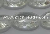 CCC805 15.5 inches 18*25mm faceted oval natural white crystal beads