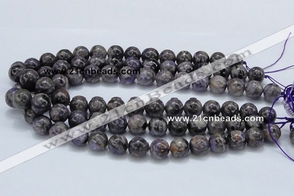 CCG23 15.5 inches 14mm round natural charoite gemstone beads